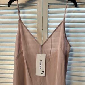 Thakoon Dusty Blush Slip Dress with V-Neck